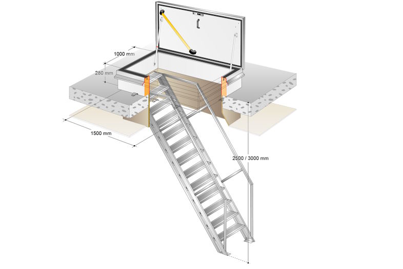 Gorter tilbyder integrerede løsninger med kombination af taglem og fast trappe 